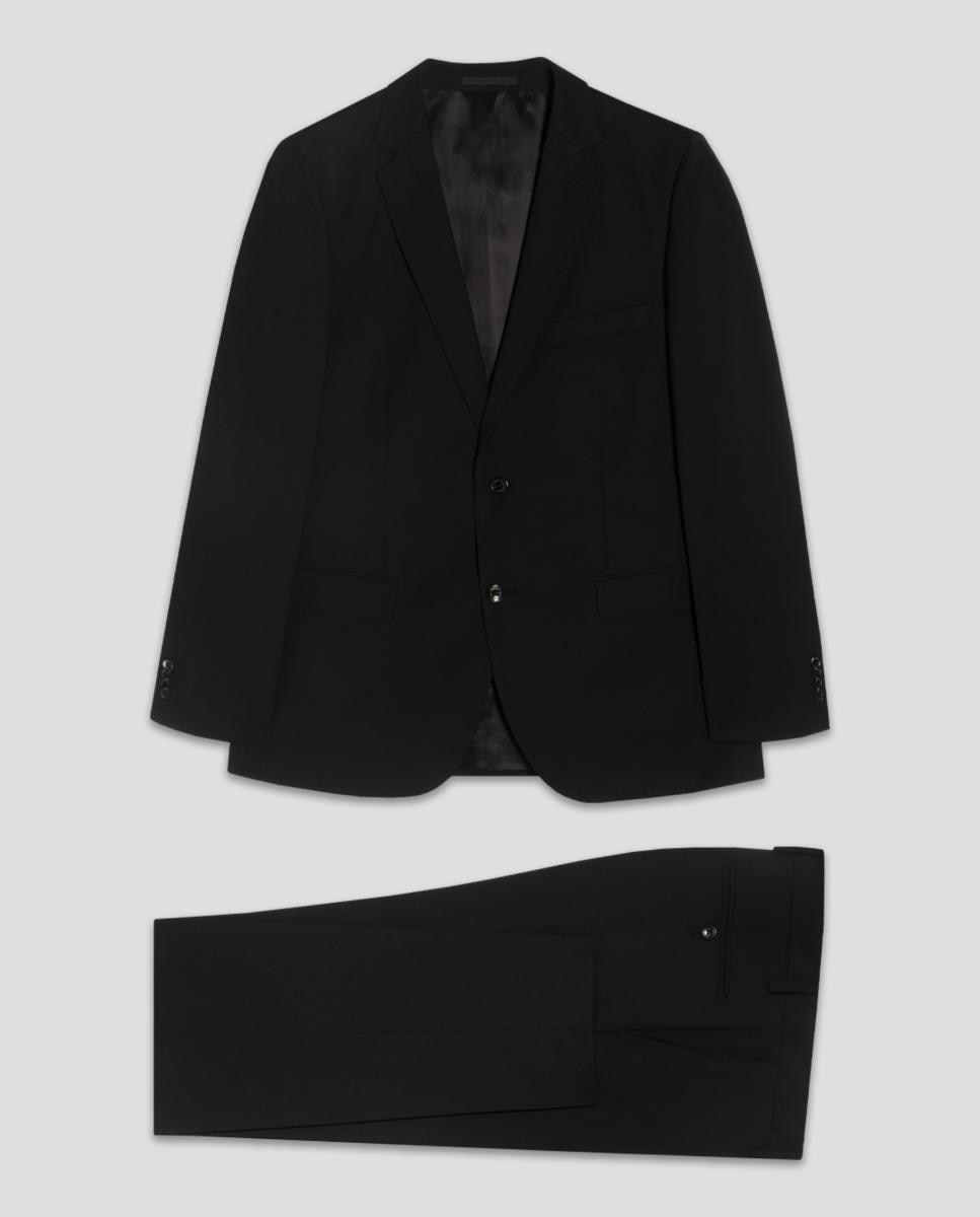 Fato Slim Fit Half Canvas Liso. Preto-11