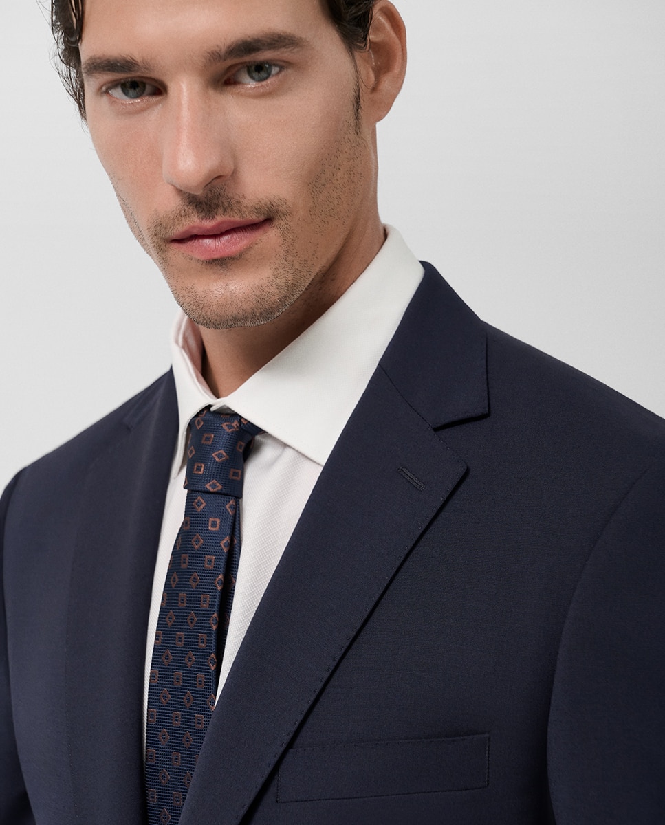 Fato Half Canvas Regular Fit Liso Azul-3