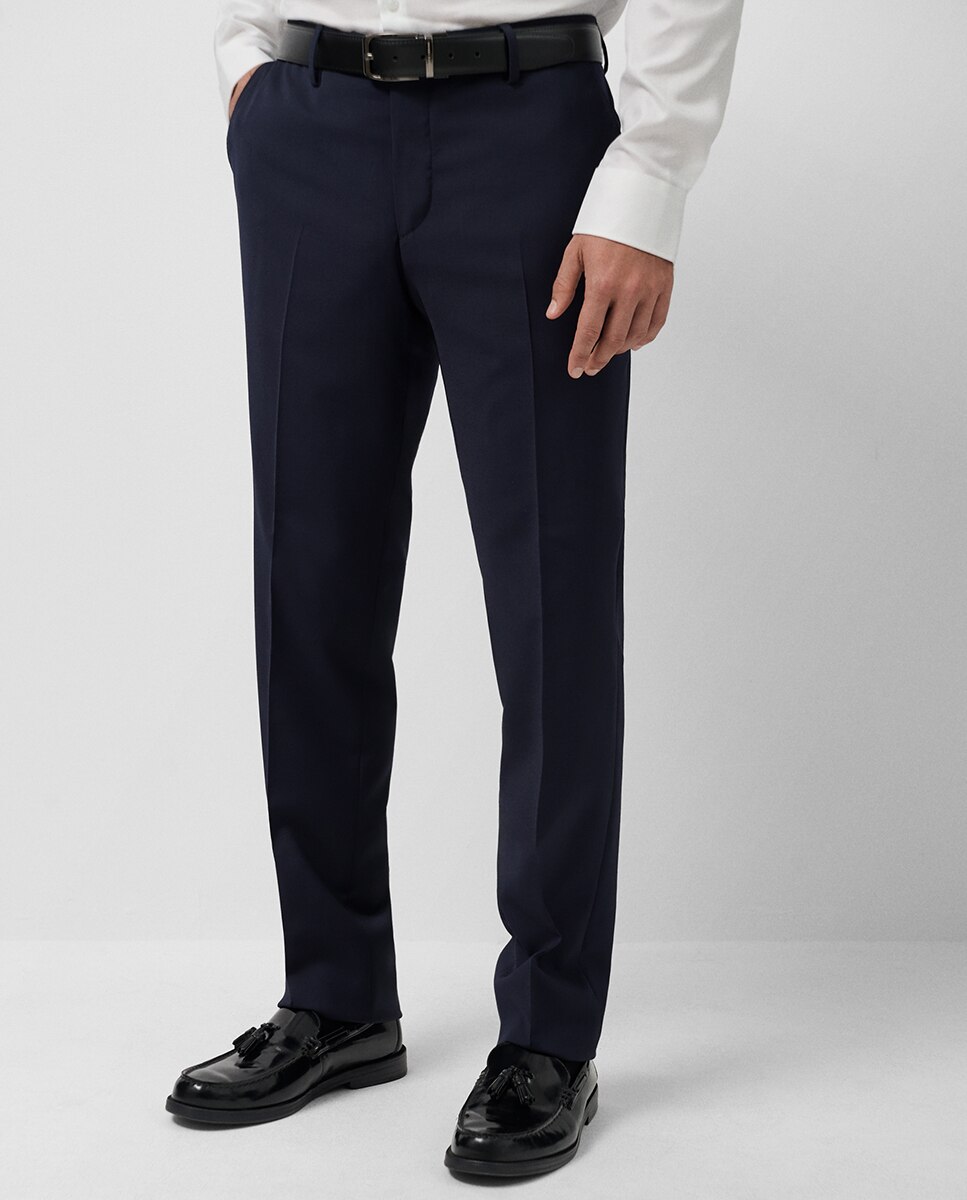 Fato Half Canvas Regular Fit Liso Azul-4