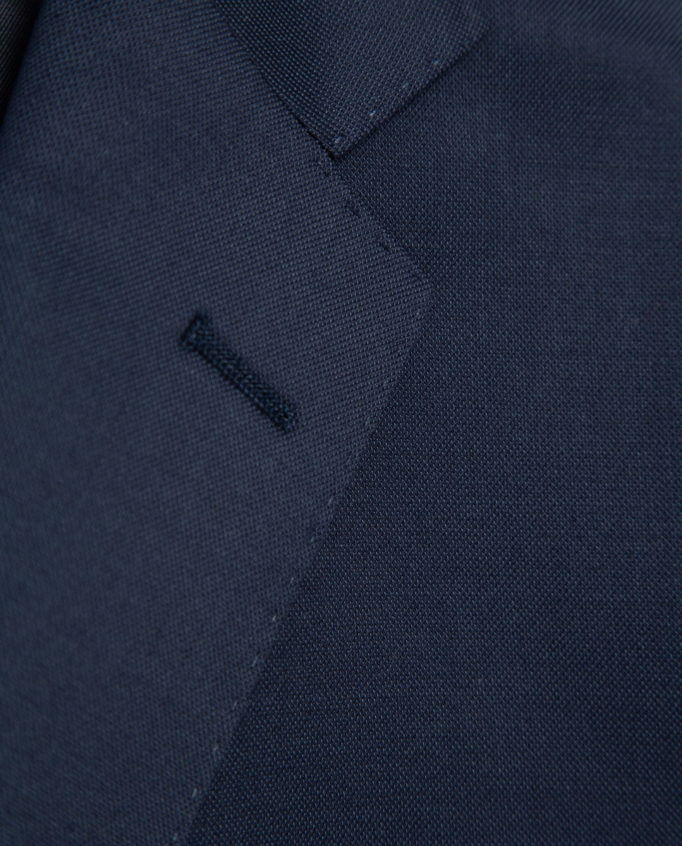 Fato Half Canvas Regular Fit Liso Azul-8