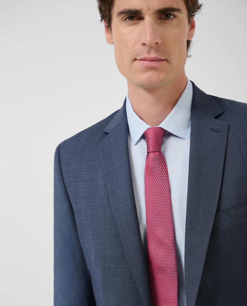Fato Slim Fit Half Canvas com Falso Liso Azul-índigo-3