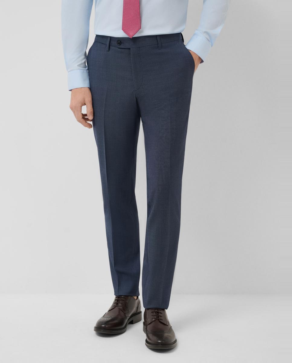 Fato Slim Fit Half Canvas com Falso Liso Azul-índigo-4