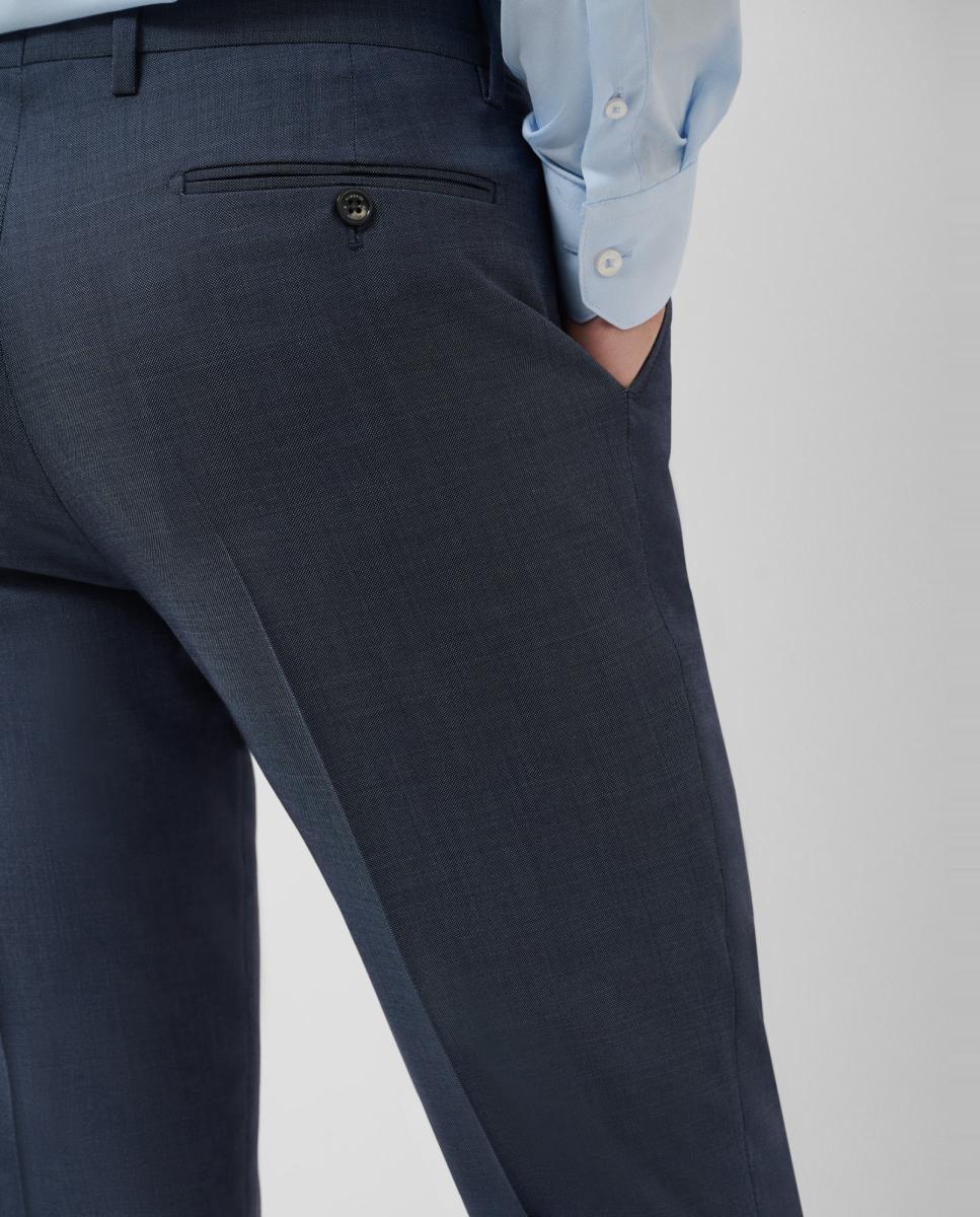 Fato Slim Fit Half Canvas com Falso Liso Azul-índigo-5