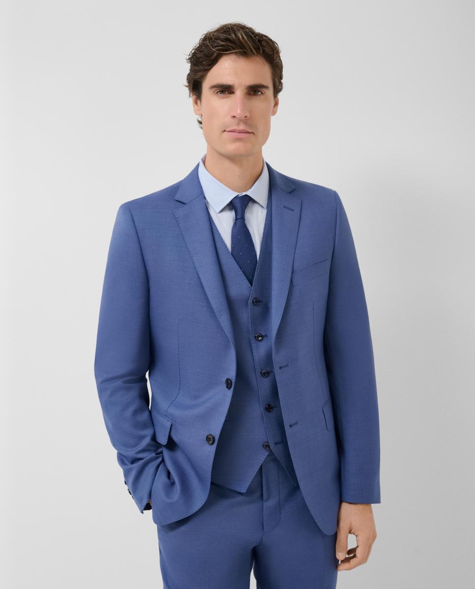 Fato Half Canvas Slim Fit Liso Turquesa-3