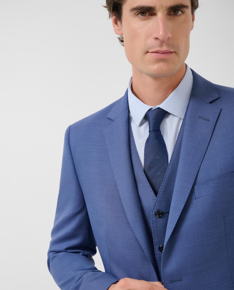 Fato Half Canvas Slim Fit Liso Turquesa-4