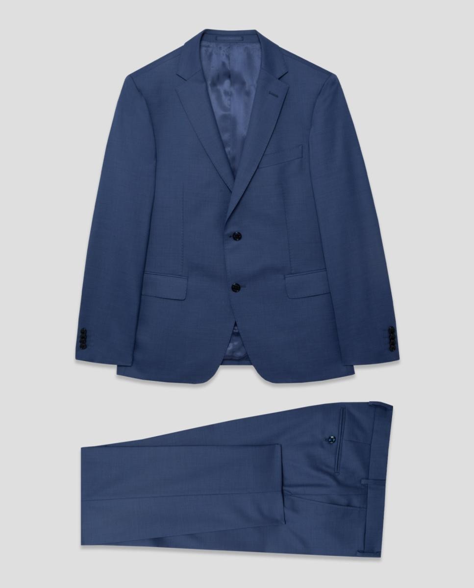 Fato Half Canvas Slim Fit Liso Turquesa-6