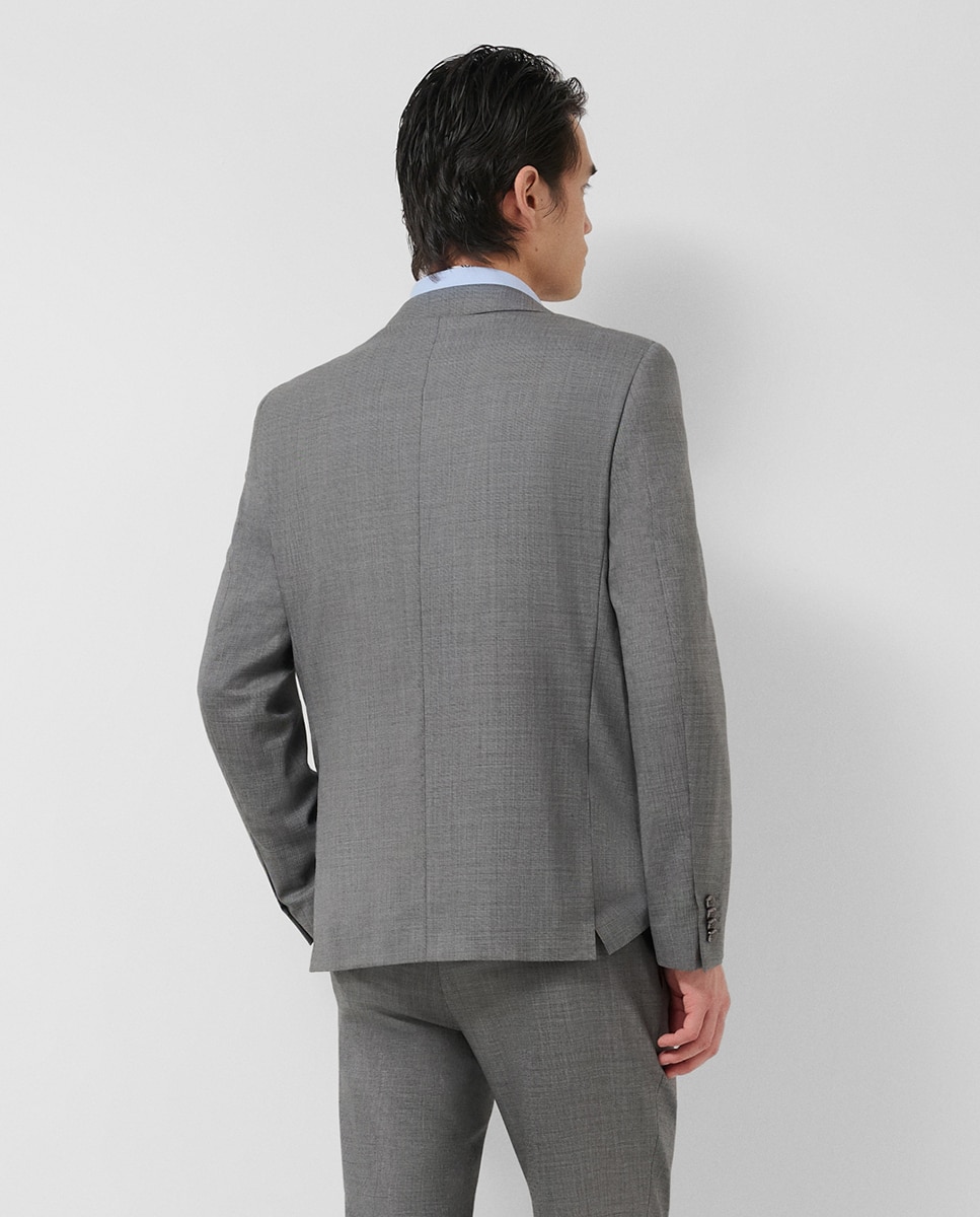 Fato Slim Fit Half Canvas com Falso Liso Cinzento-escuro-2