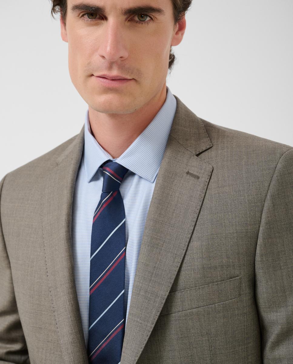 Fato Half Canvas Slim Fit de Lã Verde-4