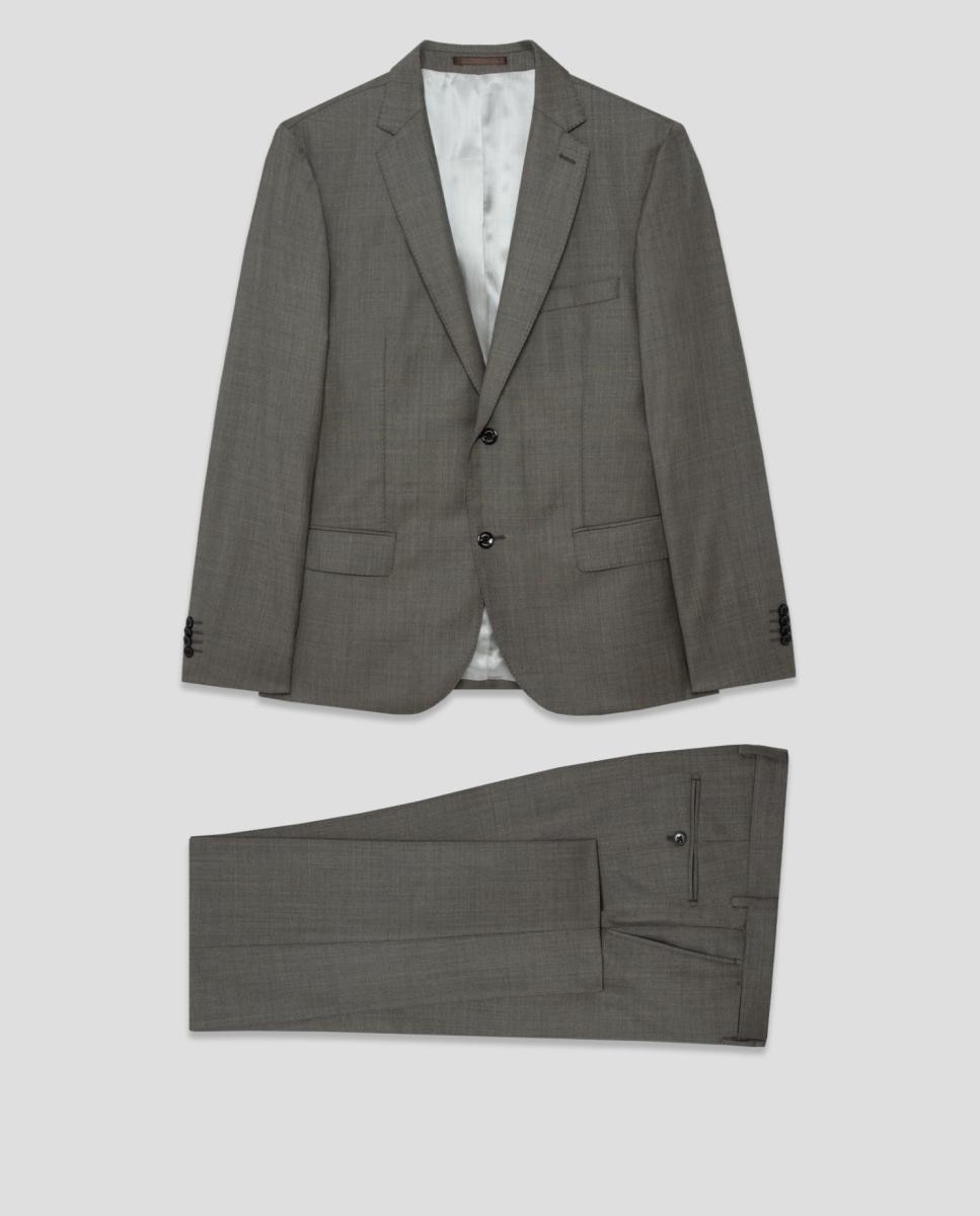 Fato Half Canvas Slim Fit de Lã Verde-6