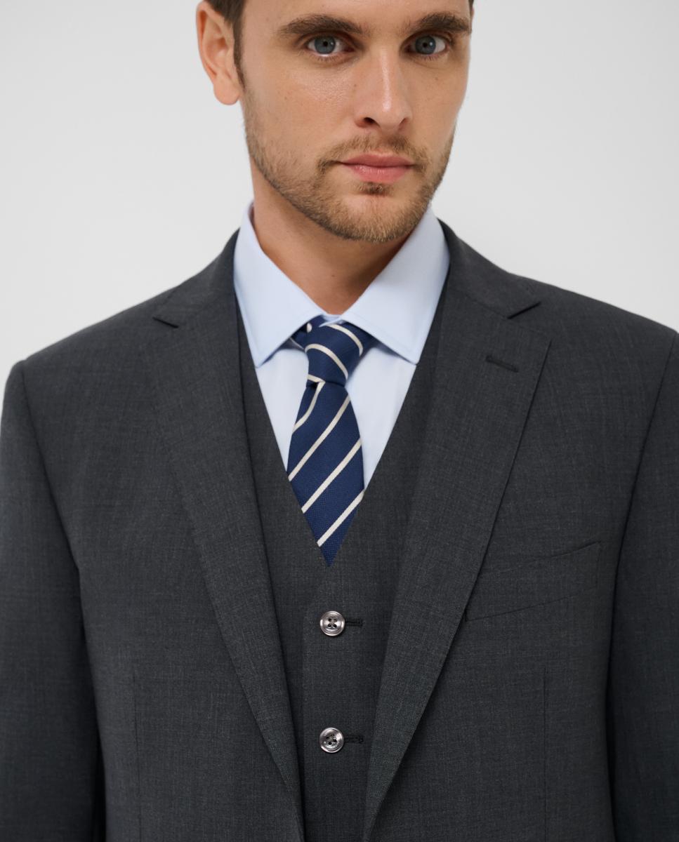 Fato Half Canvas Slim Fit Liso Cinzento-escuro-4