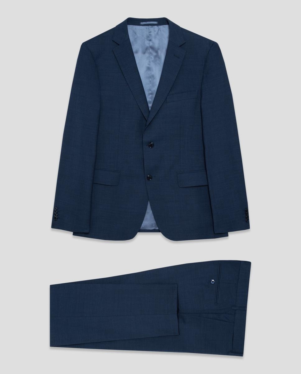 Traje de hombre half canvas slim fit falso liso - Roberto Verino - Azul Azul-8