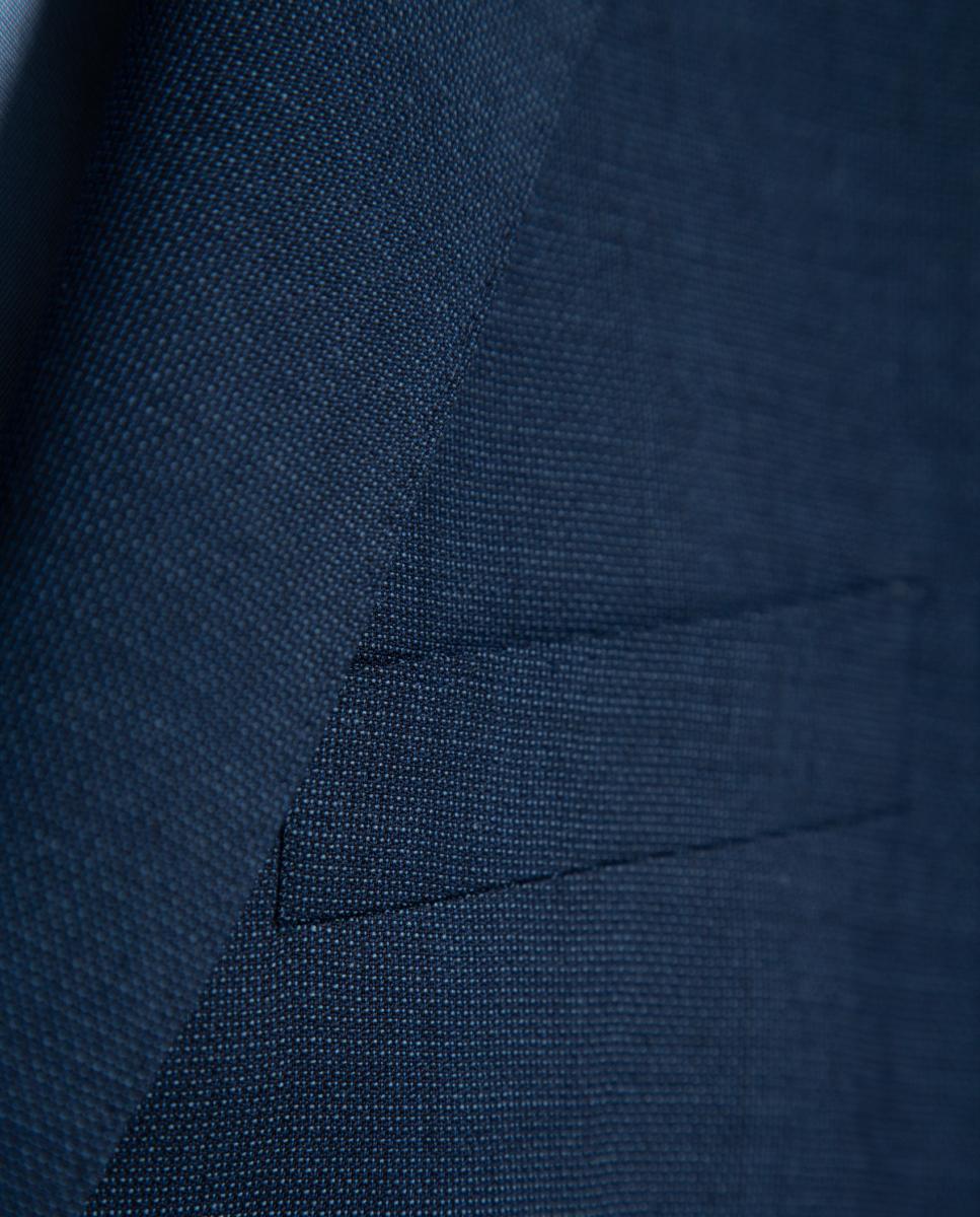 Traje de hombre half canvas slim fit falso liso - Roberto Verino - Azul Azul-9