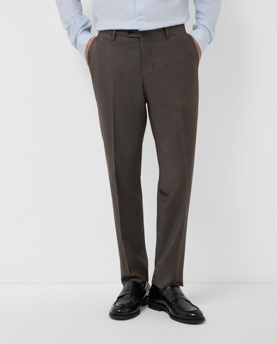 Fato Half Canvas Slim Fit Liso Castanho-6