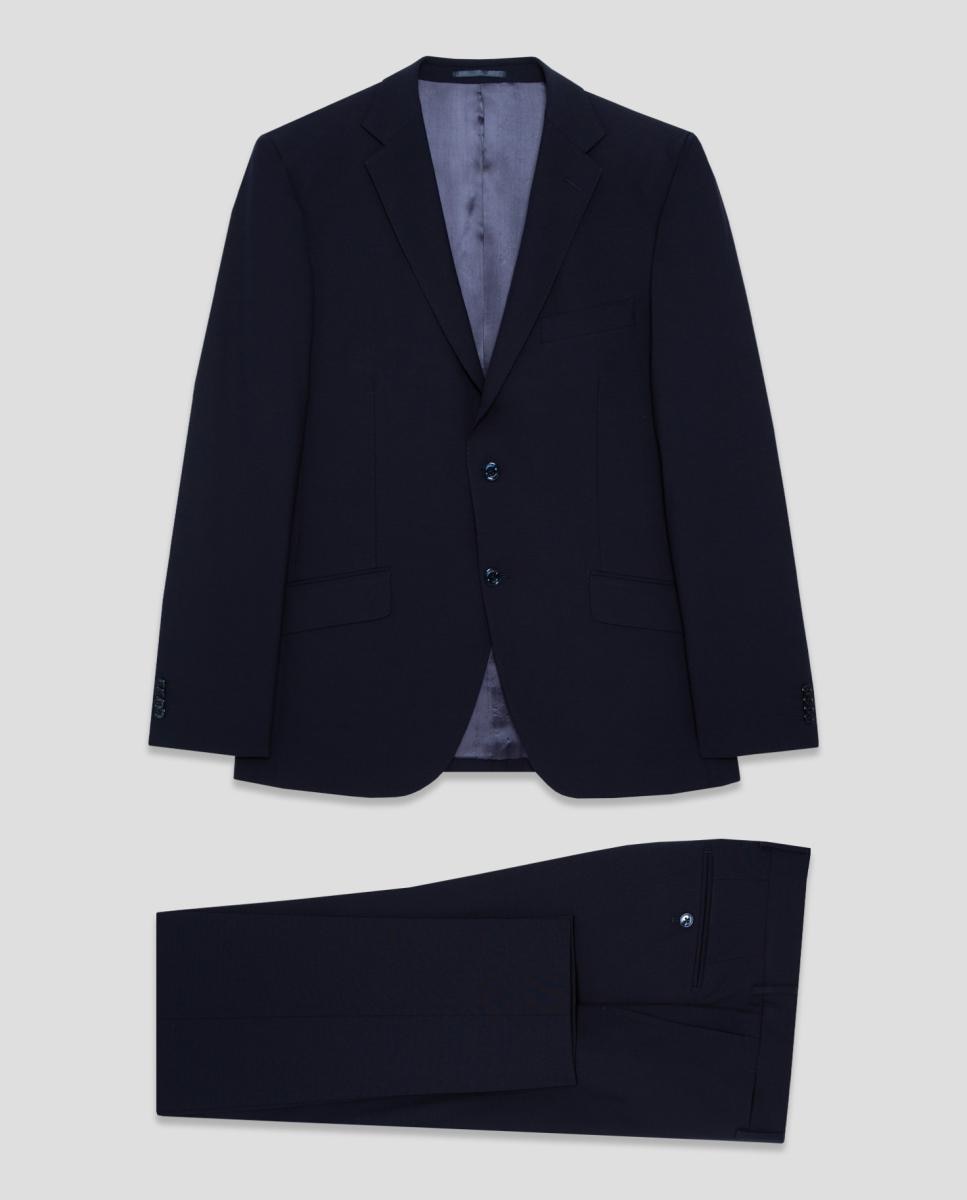 Traje de hombre half canvas regular fit liso - Roberto Verino - Azul Azul-9