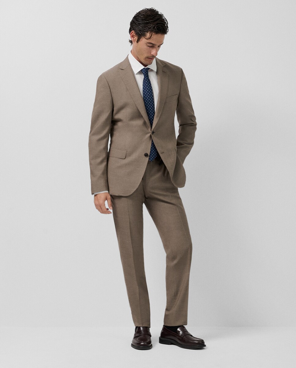 Traje de hombre half canvas slim fit falso liso · Roberto Verino