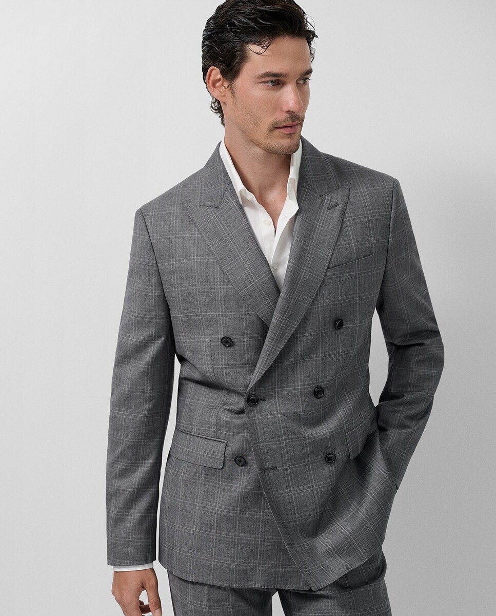 Fato Half Canvas Cruzado aos Quadrados Cinzento-escuro-3