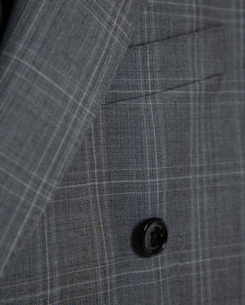 Fato Half Canvas Cruzado aos Quadrados Cinzento-escuro-7