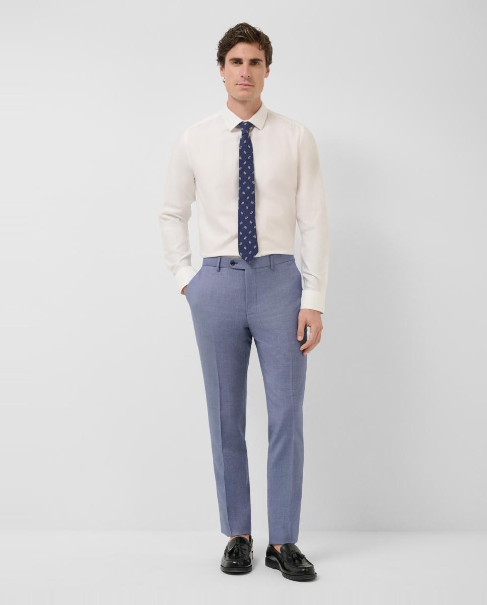 Fato Half Canvas Slim Fit com Olho-de-Perdiz Turquesa-5