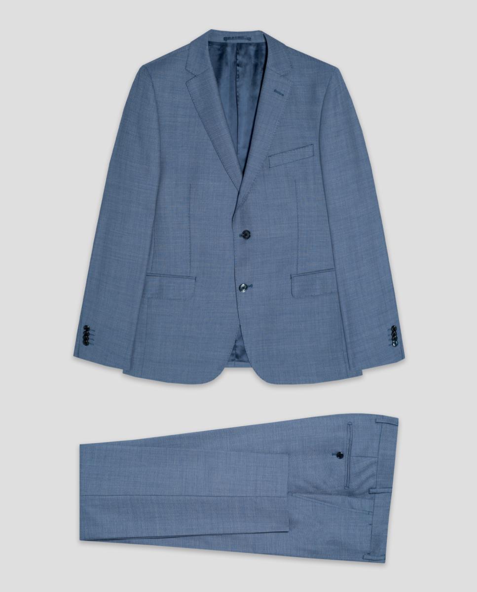 Fato Half Canvas Slim Fit com Olho-de-Perdiz Turquesa-6