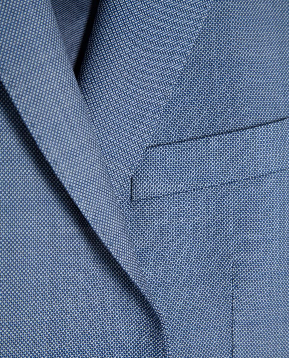 Fato Half Canvas Slim Fit com Olho-de-Perdiz Turquesa-7