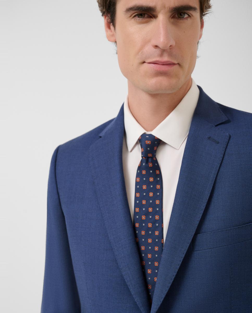 Fato Half Canvas Slim Fit Olho-de-Perdiz Azul-índigo-4