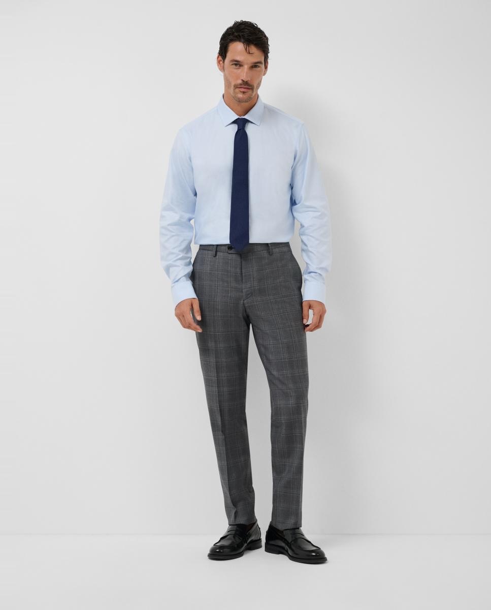 Fato Half Canvas Slim Fit aos Quadrados Cinzento-escuro-4