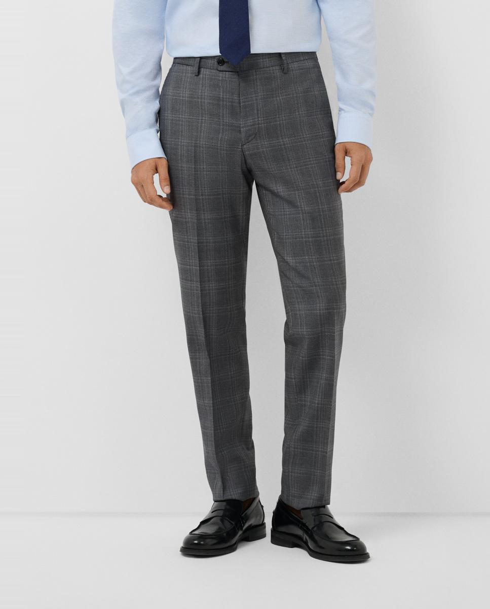 Fato Half Canvas Slim Fit aos Quadrados Cinzento-escuro-5