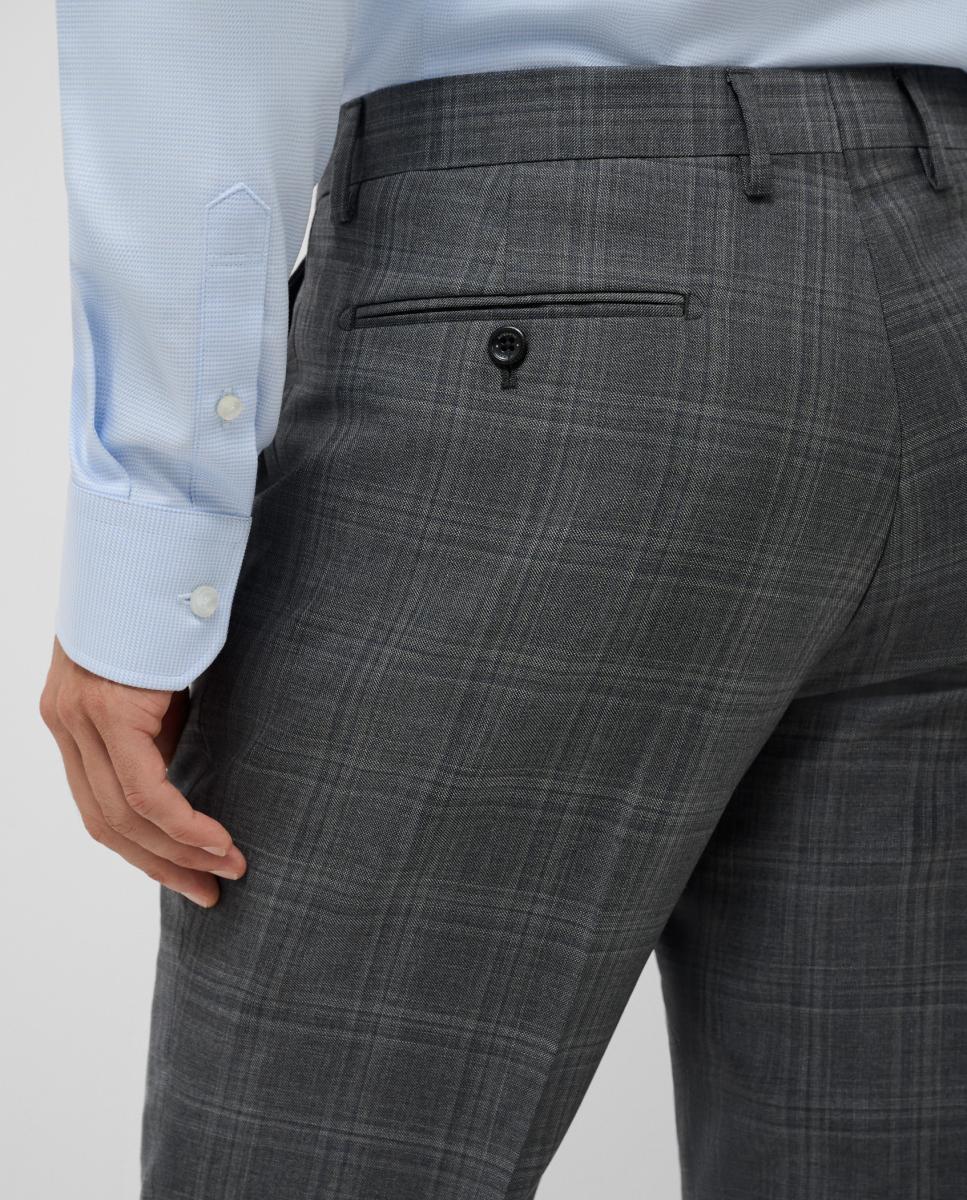 Fato Half Canvas Slim Fit aos Quadrados Cinzento-escuro-6