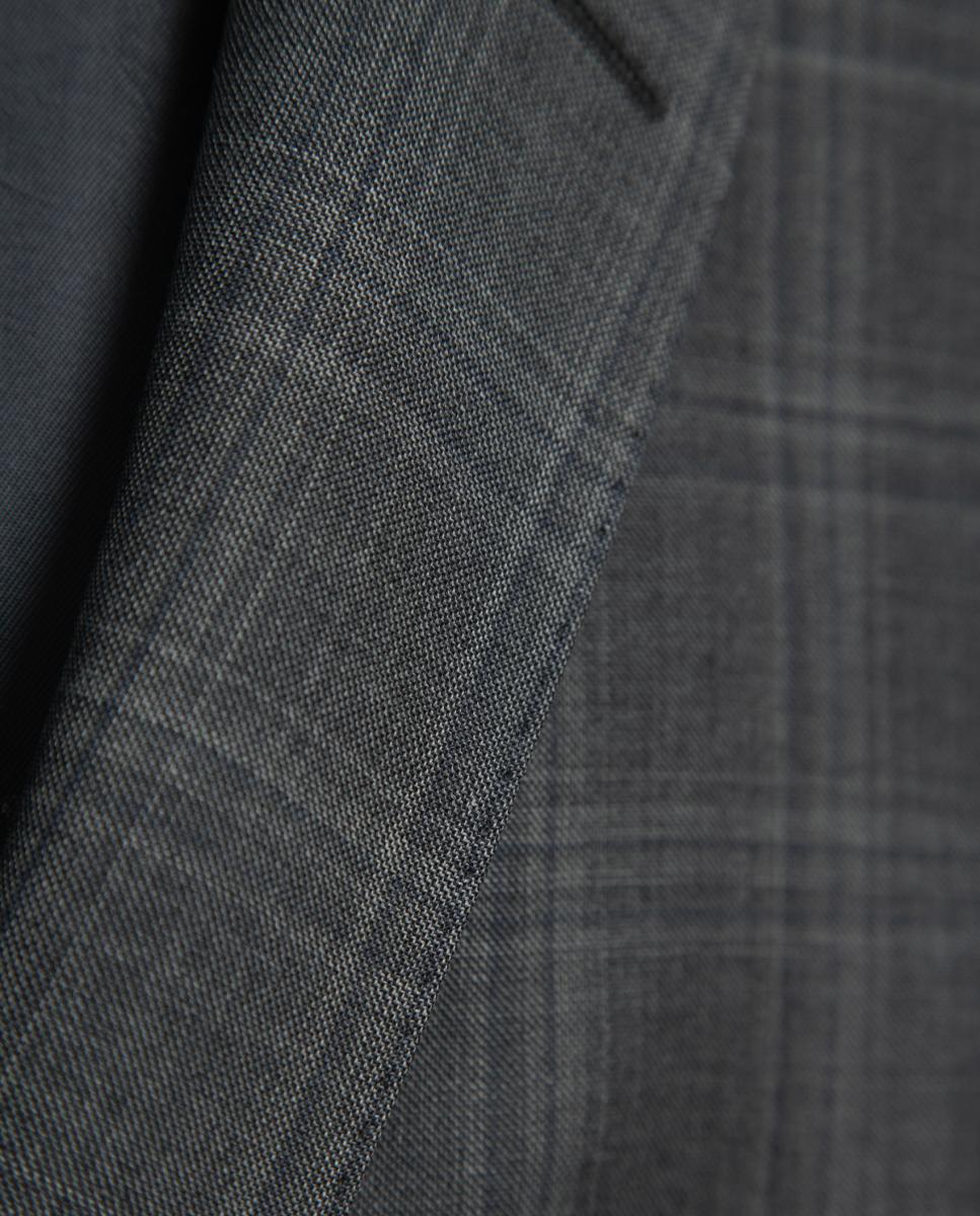 Fato Half Canvas Slim Fit aos Quadrados Cinzento-escuro-9