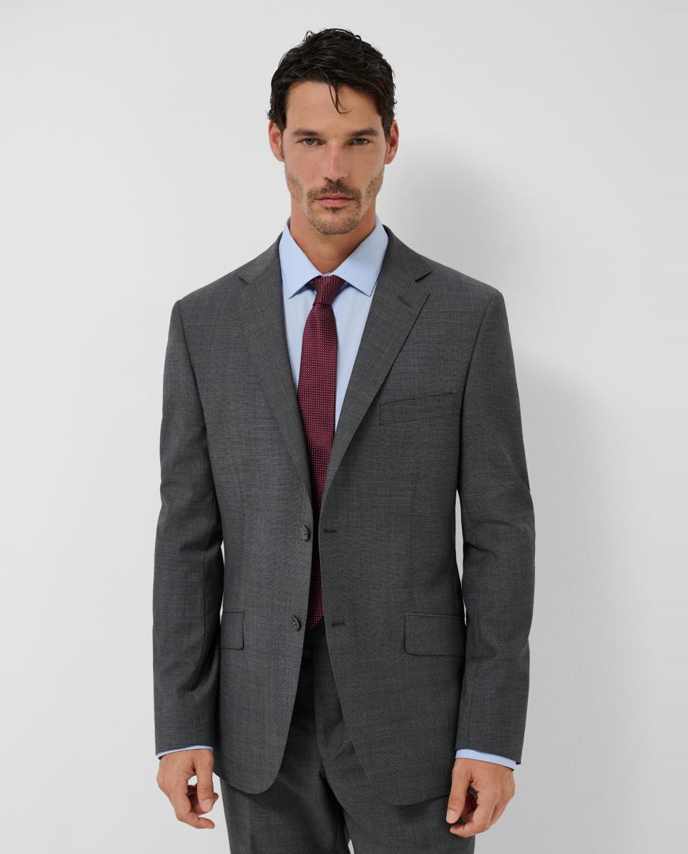 Fato Half Canvas Regular Fit com Estrutura Bicolor Cinzento-escuro-2