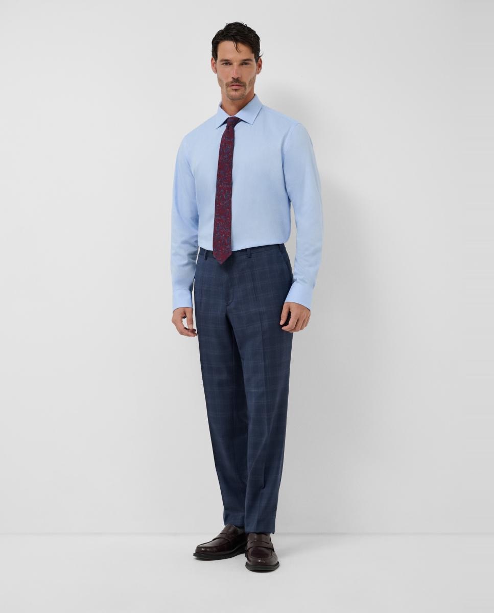 Fato Half Canvas Regular Fit aos Quadrados Azul-índigo-5