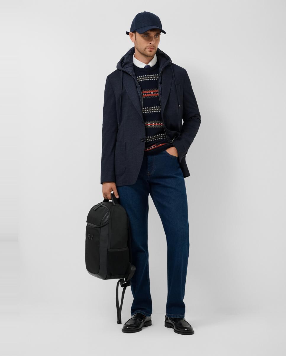 Chaqueta de hombre con pechera técnica - Roberto Verino - Azul Azul-6