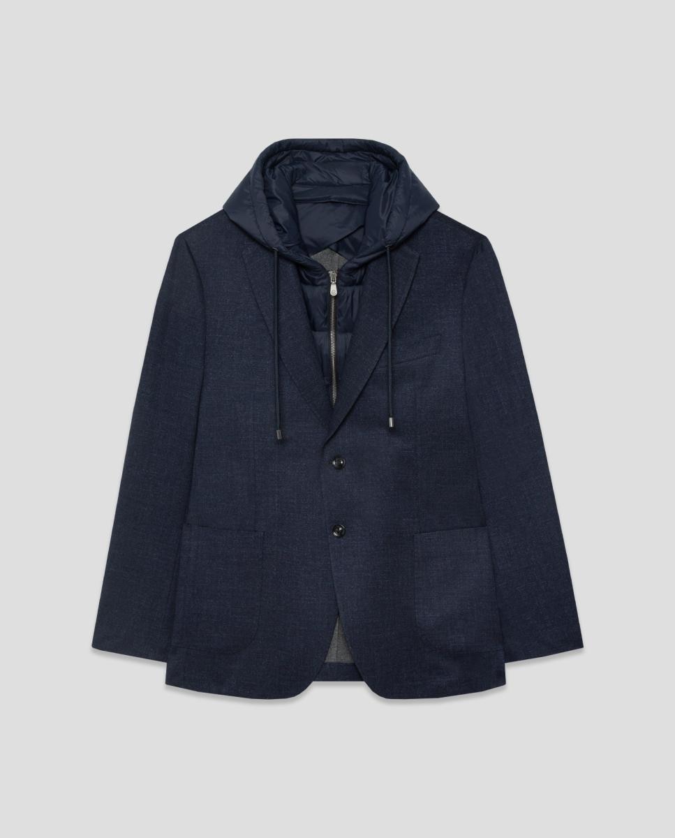 Chaqueta de hombre con pechera técnica - Roberto Verino - Azul Azul-4