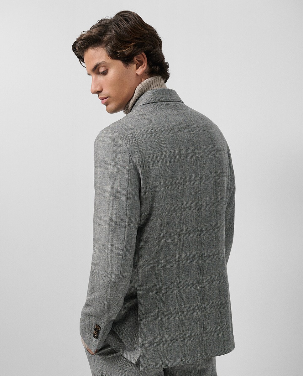 Casaco Separate aos Quadrados Cinzento-escuro-2