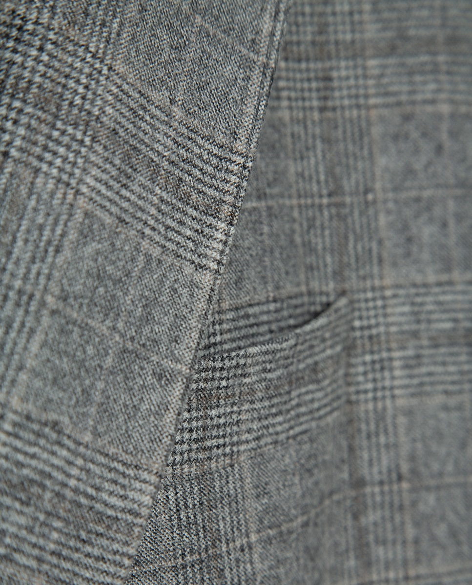 Casaco Separate aos Quadrados Cinzento-escuro-4