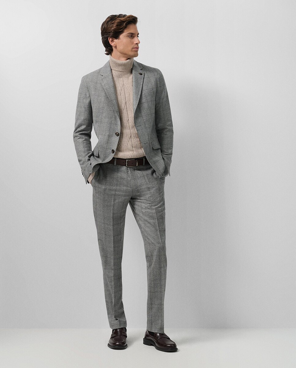 Casaco Separate aos Quadrados Cinzento-escuro-8