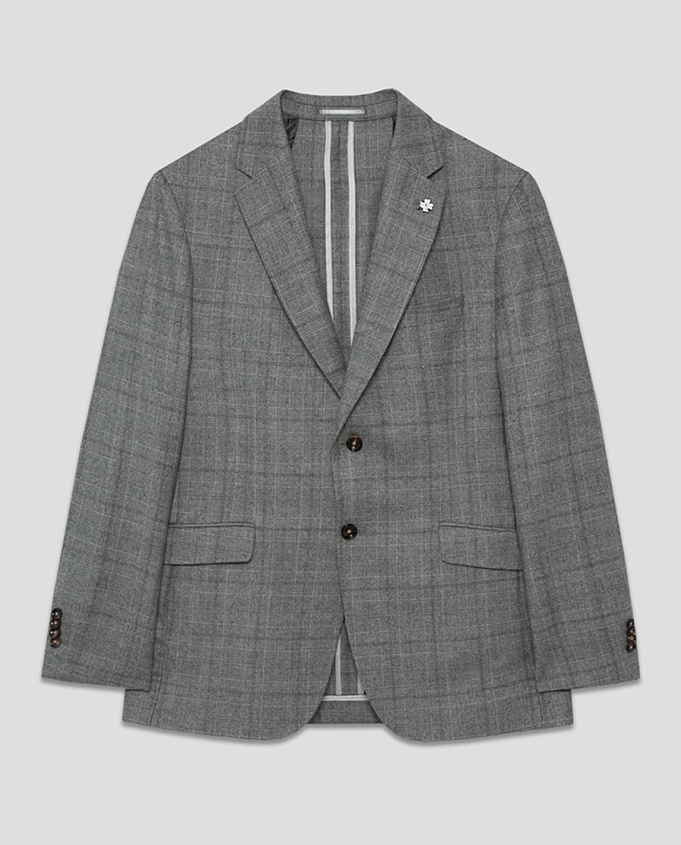 Casaco Separate aos Quadrados Cinzento-escuro-7