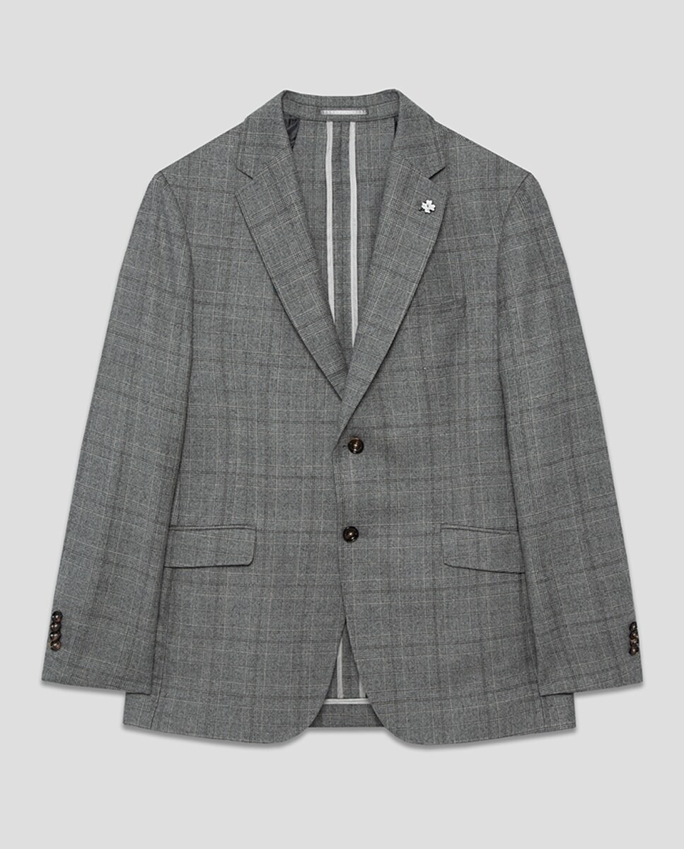 Casaco Separate aos Quadrados Cinzento-escuro-7