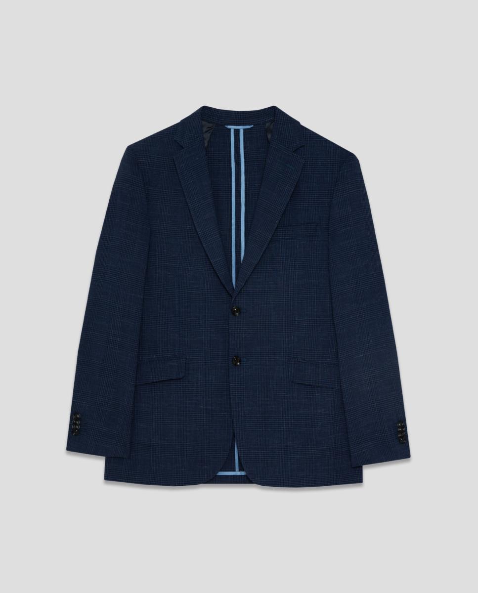 Casaco aos Quadrados Azul-índigo-4