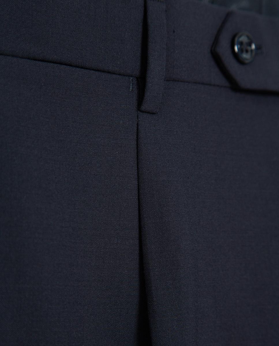 Pantalón de vestir de hombre con vuelta bajo - Roberto Verino - Azul marino Azul marino-6