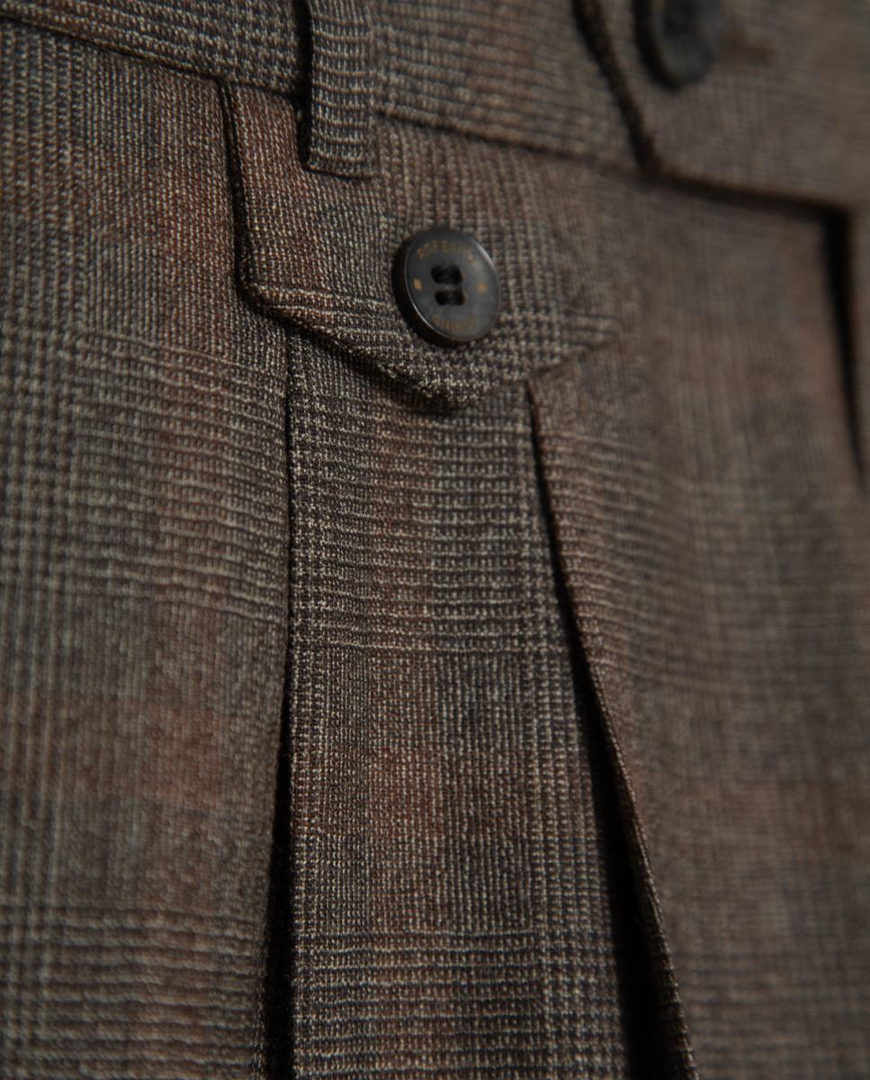Imagen 5 de Pantalón de vestir de hombre franela de cuadros - Roberto Verino - Marrón Marrón
