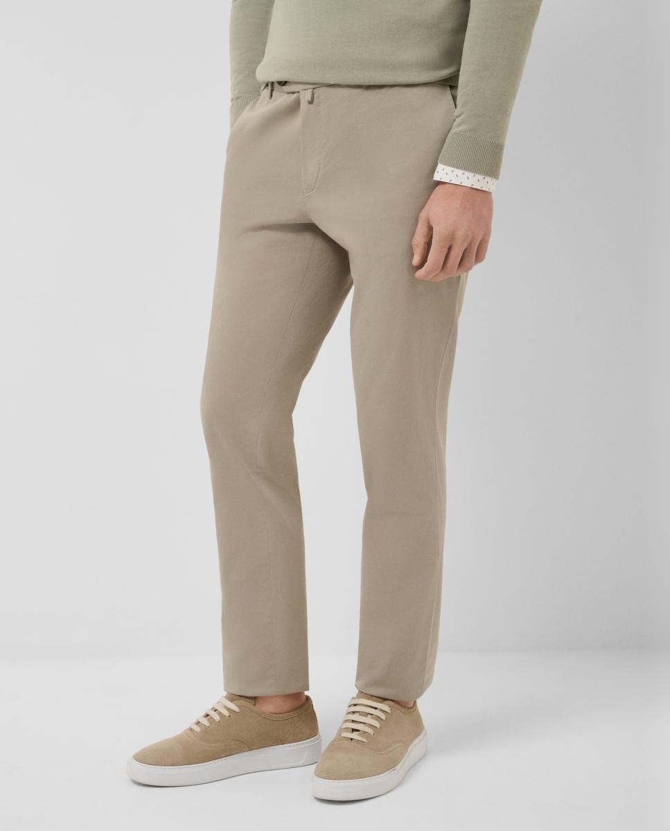 Calças Chino Regular Fit em Algodão Tingido Verde-claro-2