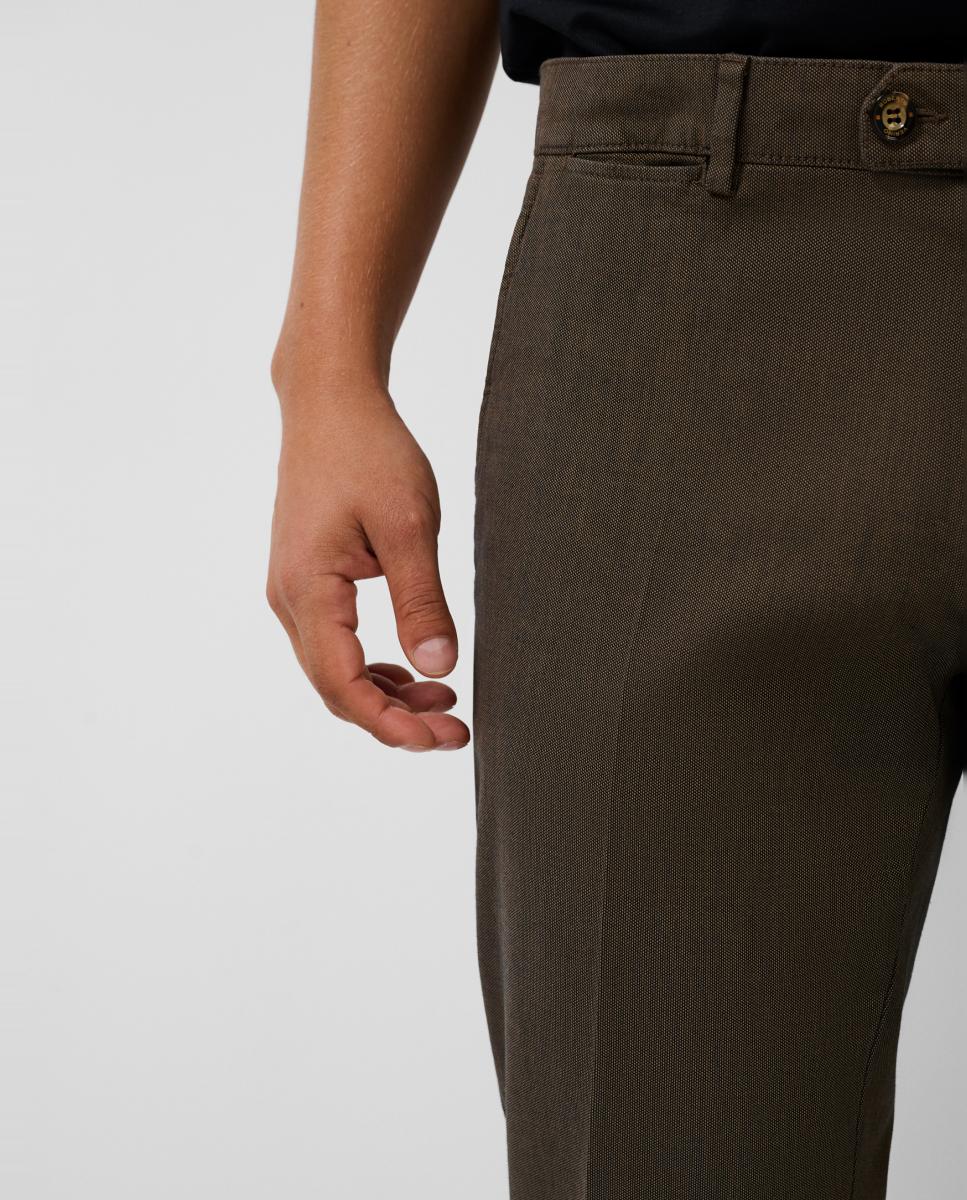 Chino de hombre regular fit ojo de perdiz - Roberto Verino - Beige Beige-4