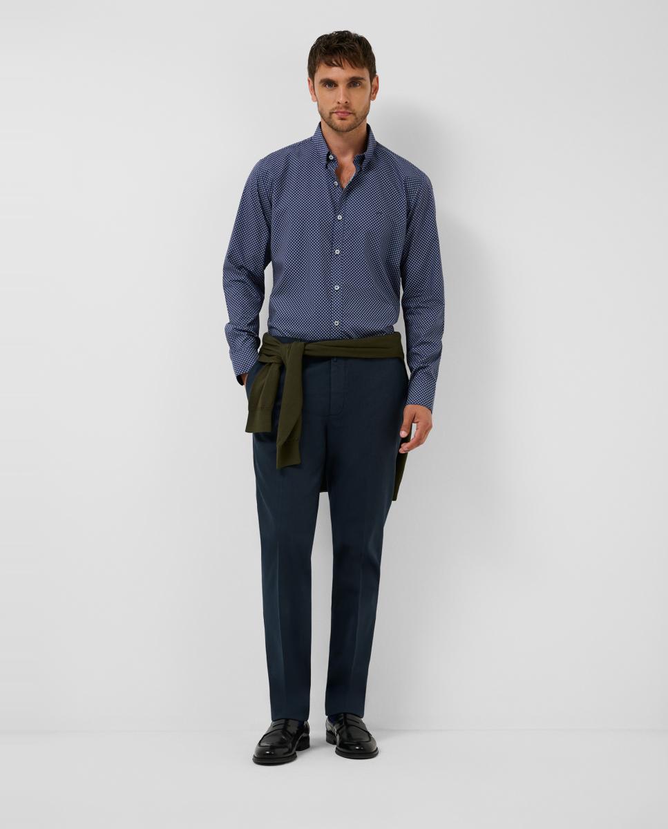 Chino de hombre regular fit ojo de perdiz - Roberto Verino - Azul Azul-1