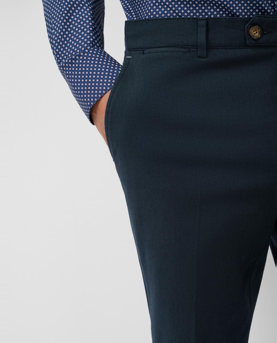 Chino de hombre regular fit ojo de perdiz - Roberto Verino - Azul Azul-4