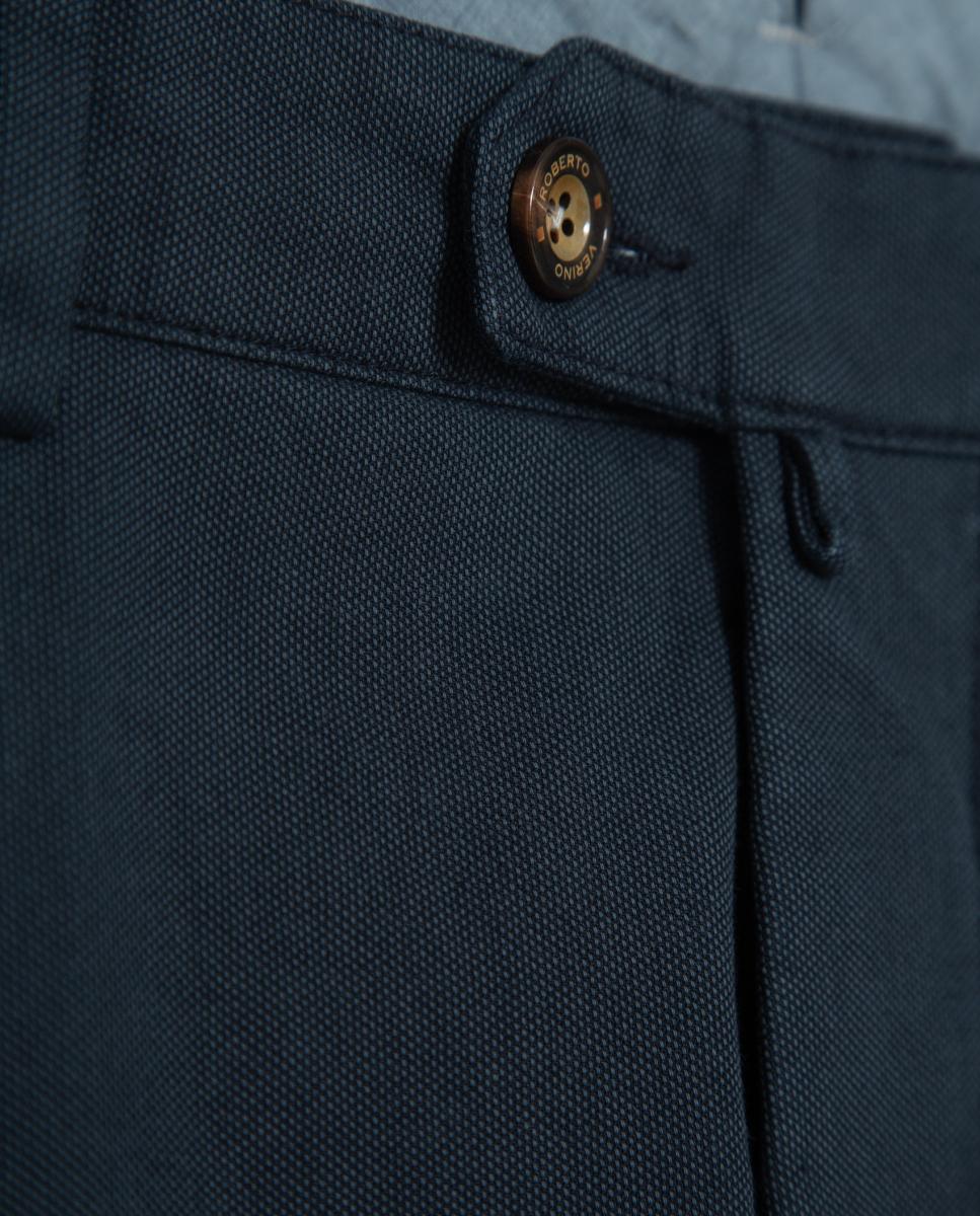 Chino de hombre regular fit ojo de perdiz - Roberto Verino - Azul Azul-5