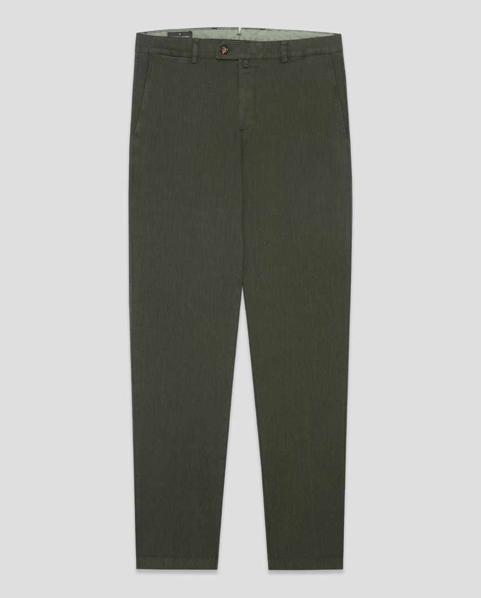 Chino de hombre regular fit ojo de perdiz - Roberto Verino - Kaki Kaki-6