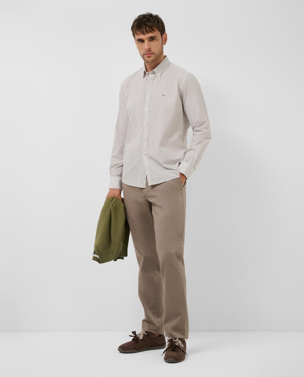 Chino de hombre regular fit tintado - Roberto Verino - Marrón claro Marrón claro-1