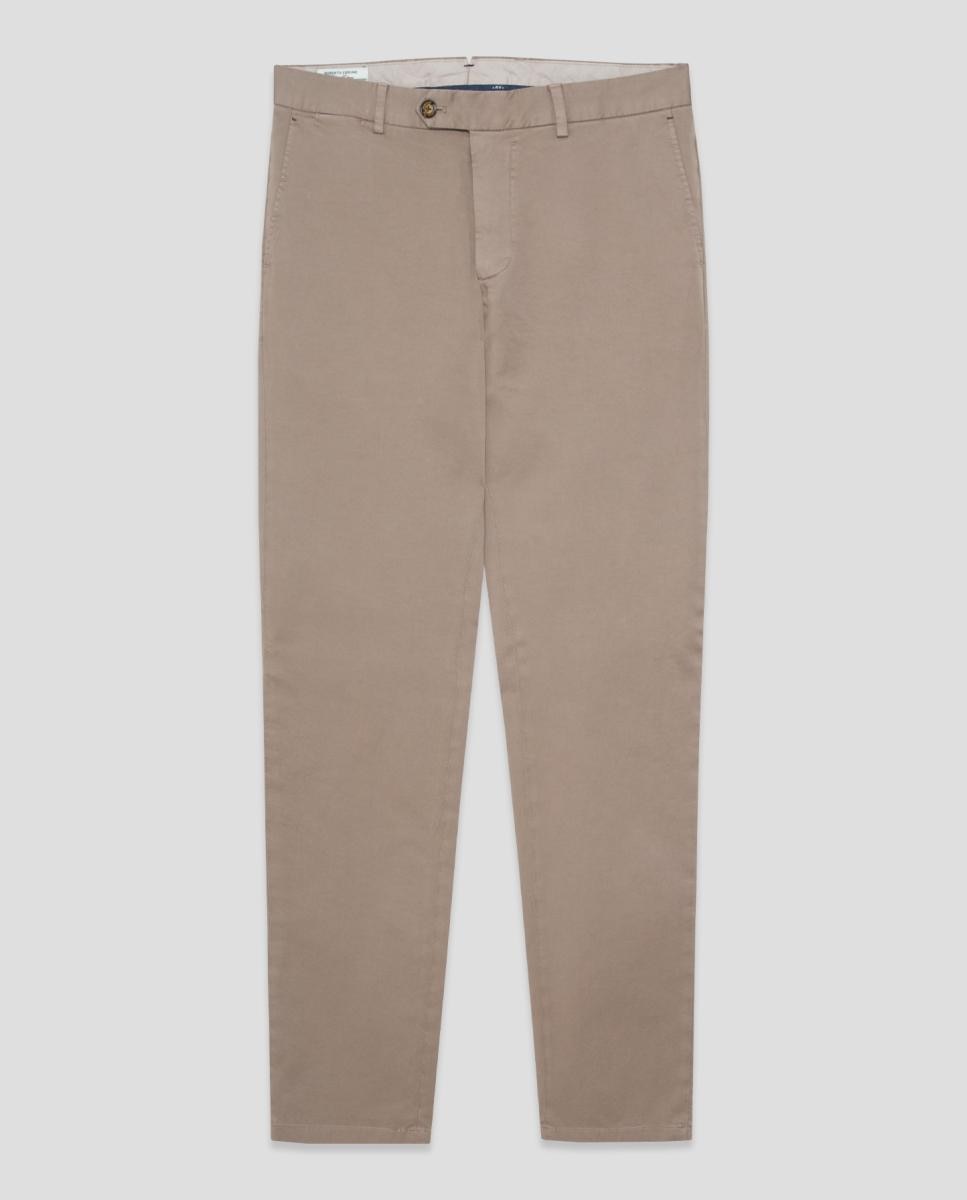 Chino de hombre regular fit tintado - Roberto Verino - Marrón claro Marrón claro-6