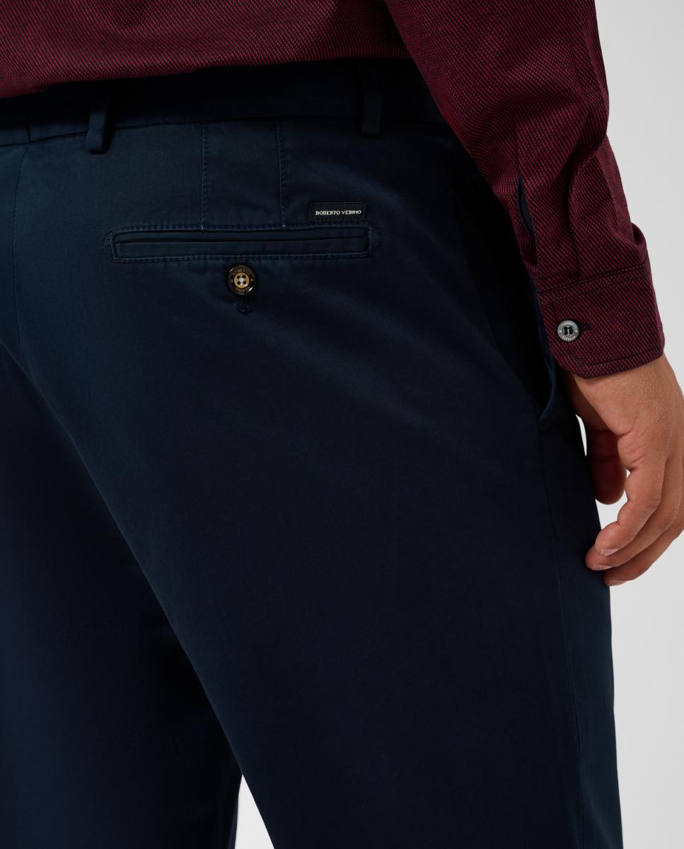Chino de hombre regular fit tintado - Roberto Verino - Azul marino Azul marino-4